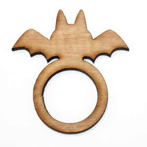 Bat Wood Napkin Rings, Halloween, Halloween Wedding, Laser Cut Set of 4, 8, 12 image 4