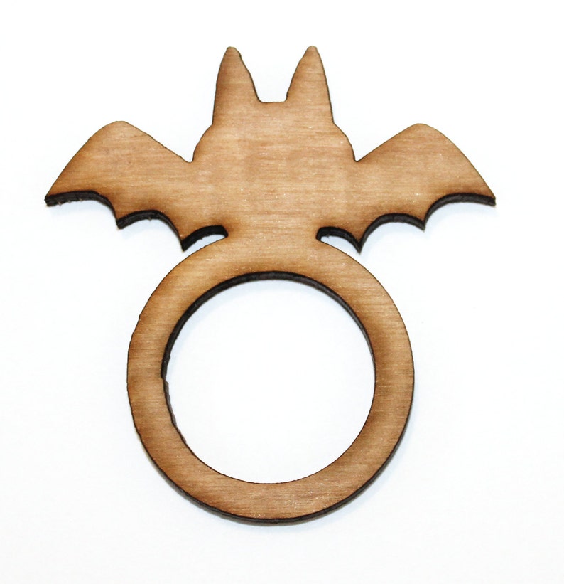 Bat Wood Napkin Rings, Halloween, Halloween Wedding, Laser Cut Set of 4, 8, 12 image 4