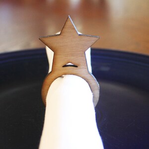 Star Wood Napkin Rings Set of 4, 8, 12, hanukkah, chanukah, 4th of July, New Years Eve, image 2