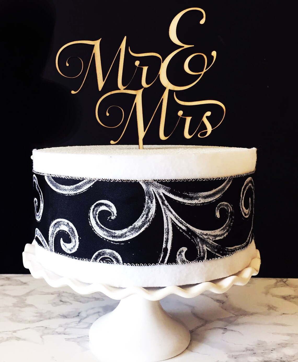 etsy mr and mrs cake topper