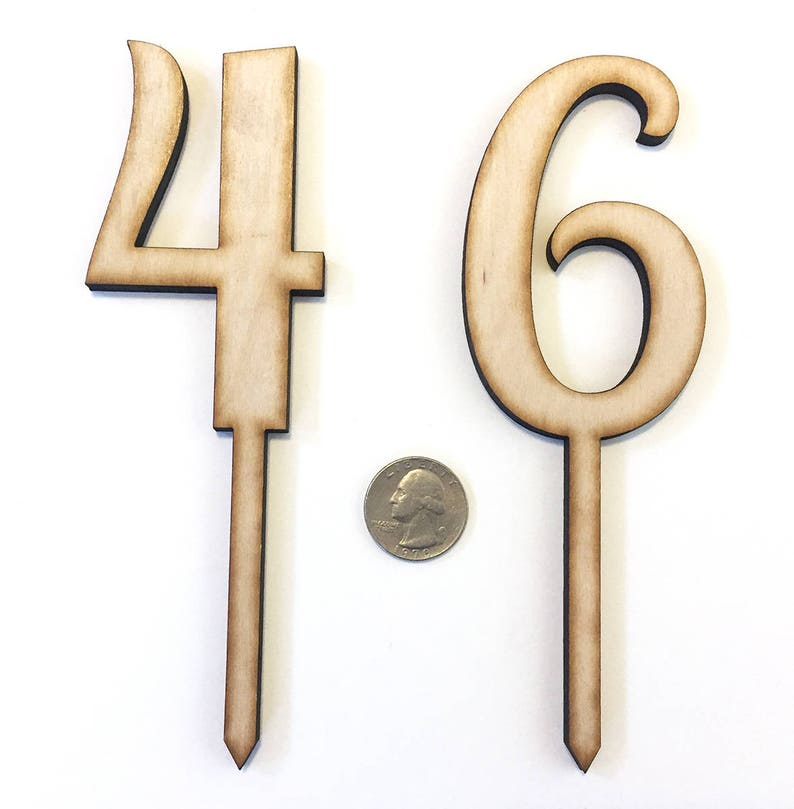 Wood Number Cake Topper Birthday Cake Topper Anniversary Etsy