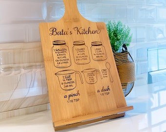 Personalisierte Chefstaffelei mit Kochmessungen, Küchenstaffelei, Chefgeschenk, Küchengeschenk, Brautgeschenk, personalisiertes Hochzeitsgeschenk,