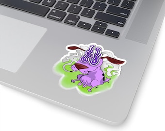 Trippy Courage or Coward Dog Fan Art Psychedelic Cartoon Sticker