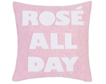 Throw pillow, decorative pillow, "Rose All Day" 16 inch throw pillow
