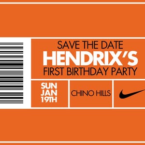 Nike Inspired Party Invitation TEMPLATE, Save the Date (Customizable Template - DIY)