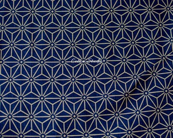 Traditional Geometric Diamond Japanese Design Hemp Plant Design HALF YARD Asanoha on Ochre 88222-212