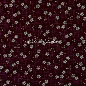 Japanese Fabric Fat Quarter or by the Half Yard Sakura Cherry Blossoms Kimono Purple