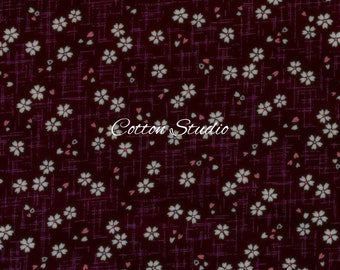 Japanese Fabric Fat Quarter or by the Half Yard Sakura Cherry Blossoms Kimono Purple