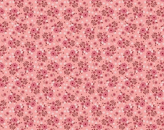 Riley Blake Calico Bouquet Heirloom by Lori Holt Coral Quilting Fabric