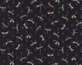 Japanese Fabric Dragonfly in Navy Blue Sevenberry Kasuri