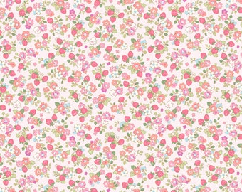 Japanese Fabric Find Me Strawberry Field Pink Broadcloth Cosmo 1C