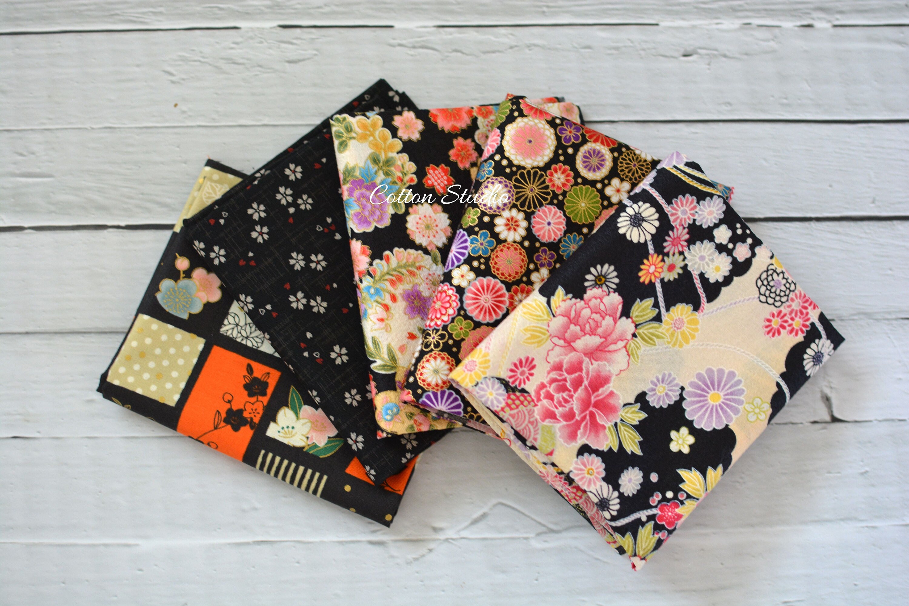 Japanese Fabric Fat Quarters Fat Quarter Bundle Set Kimono Etsy