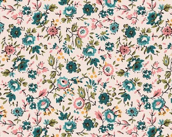 Wide Back Piece & Plenty Floral Latte Riley Blake 108" Wide Quilt Back Fabric by Half Yard