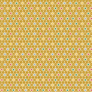 May include: A seamless pattern with a repeating geometric design. The pattern features a series of white stars with six points, arranged in a hexagonal grid. The stars are outlined in black and filled with a variety of colors, including red, yellow, blue, and green.