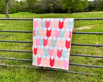 Arrow Feathers Quilt PDF Pattern Baby Throw