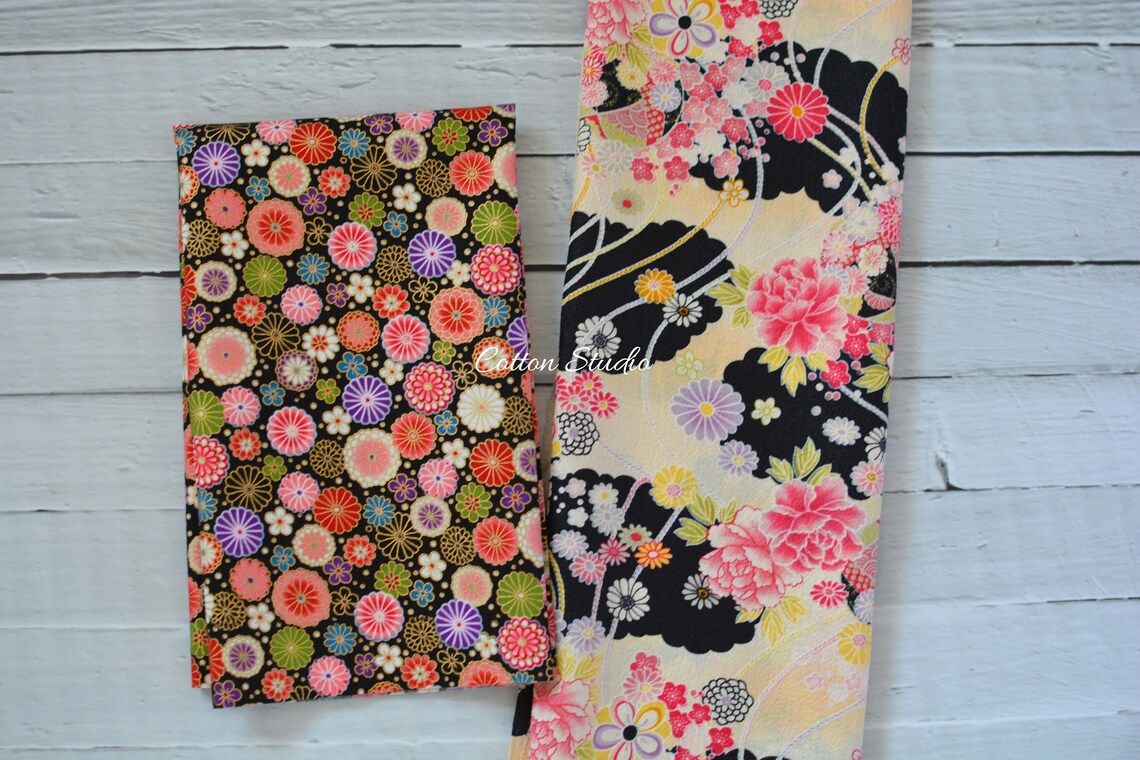 Japanese Fabric Fat Quarters Fat Quarter Bundle Set Kimono Etsy