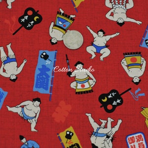 Japanese Fabric Sumo Wrestlers Red