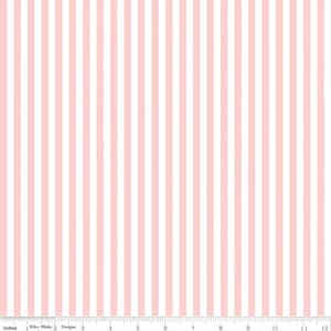 Riley Blake Designs 1/4&quot; Stripes Baby Pink Quilting Fabric