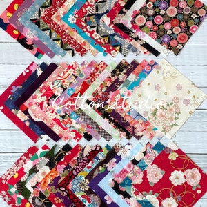 Japanese Fabric Charm Pack Pre-cut 5&quot; x 5&quot; Squares - 42 pieces Assortment of All Different Prints