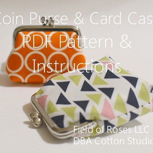 Frame Coin Purse Credit Business Card Case PDF Pattern Tutorial