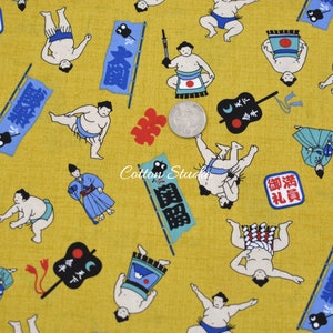 Japanese Fabric Sumo Wrestlers Yellow
