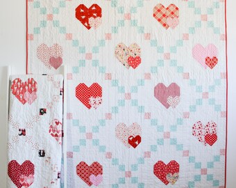 Heartline Quilt PDF Pattern Throw 62" x 62"