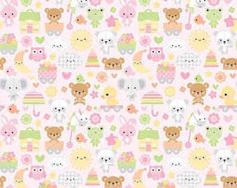 Riley Blake Bundle of Joy Pink Quilting Fabric
