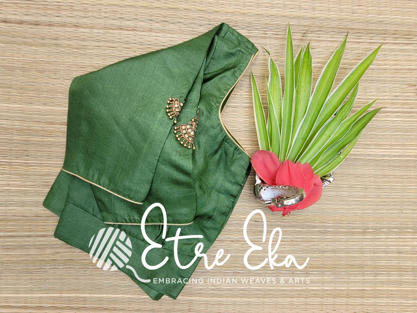 Women's Tussar Silk Green Woven Design Designer Saree With Blouse Piece