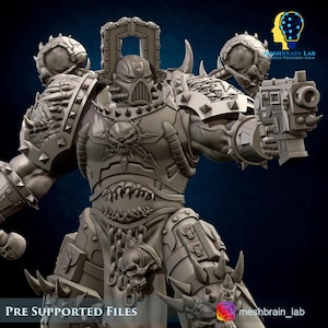 3D Printed Doom Marine Berserker 01 by Meshbrain Labs Miniatures