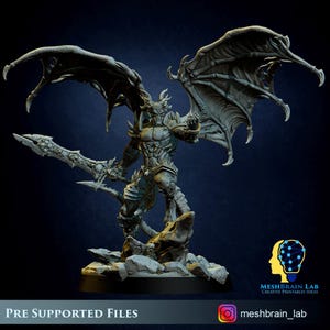 3D Printed Aamon, The Demon Lord of the Abyss by Meshbrain Labs Miniatures