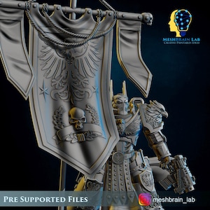 3D Printed Imperial Marine Sworn Guard Standar Bearer by Meshbrain Labs