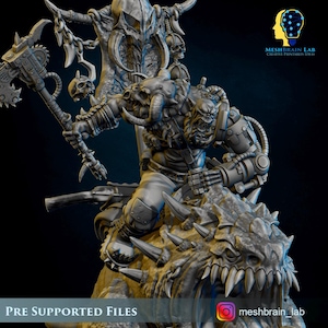 3D Printed Ork Beast Hunter by Meshbrain Labs Miniatures