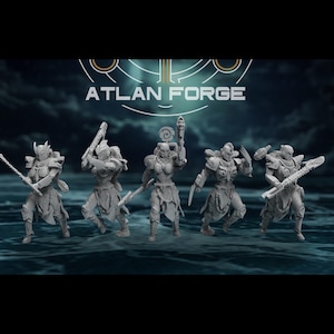 3D Printed Shark Knight Ngaru Toa Wahine (Wave Warioresses) by Atlan Forge