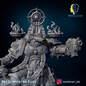 3D Printed Marine Reapers of the thousand souls Sorcerer by Meshbrain Labs