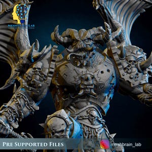 3D Printed Doom Marine Rewarded by the Gods by Meshbrain labs