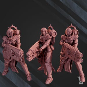 3D Printed War Sisters Team with Heavy Weapons x3 by DakkaDakka Miniatures