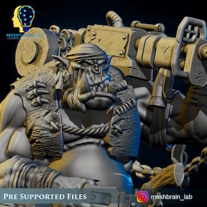 3D Printed Ork Pirate Harpooner by Meshbrain Labs
