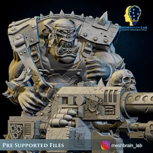 3D Printed Ork Pirate Big Bada Boom Gunner by Meshbrain Labs