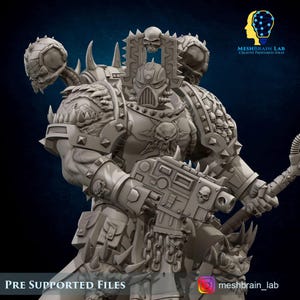 3D Printed Doom Marine Berserker 02 by Meshbrain Labs Miniatures