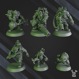 3D Printed Black Orks Mob #2 by DakkaDakka Miniatures