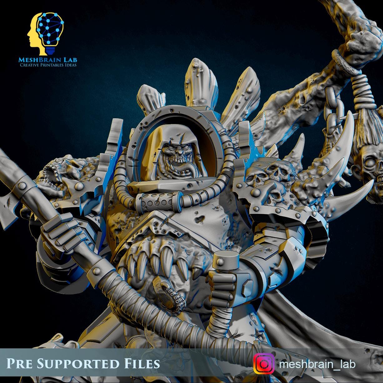 3D Printed Plague Marine Lord of Pestilence by Meshbrain Labs