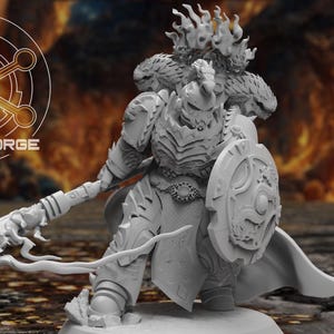 3D Printed Dragon Knights Captain by Atlan Forge Miniatures