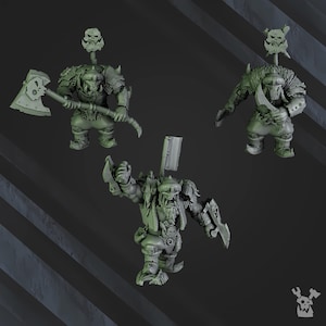 3D-gedrucktes Squad von 5 Ork Bigg'uns von DakkaDakka Miniatures