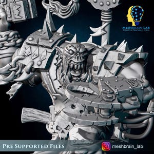 3D Printed Ork Boss Battle Claw by Meshbrain Labs Miniatures