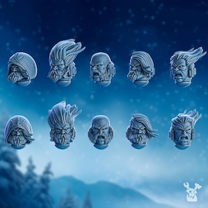 3D Gedruckte Stormbringer Kommandant Köpfe x10 von DakkaDakka Mininatures