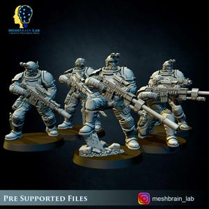 3D Printed Imperial Marine Scout Squad by Meshbrain Labs