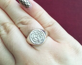 Utena Rose Signet Ring Sterling Silver