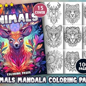 bundle 100 Animals Mandala Coloring Pages
