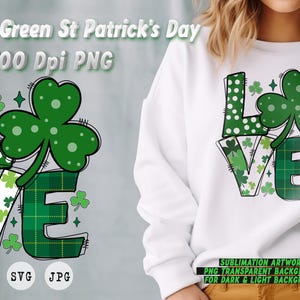 Love Cute Green St. Patrick’s Day Shirt SVG | Shamrock T-Shirt Design