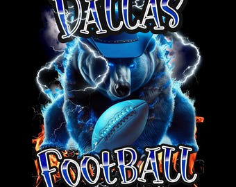Dallas Football Bear PNG: Texas Team Fan Art (Digital Download)
